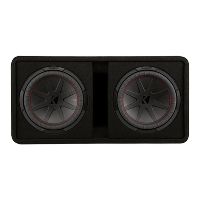 Kicker 448DCWR122 2-Ohm Ported Enclosure Loaded with Dual 12" CompR Subwoofers
