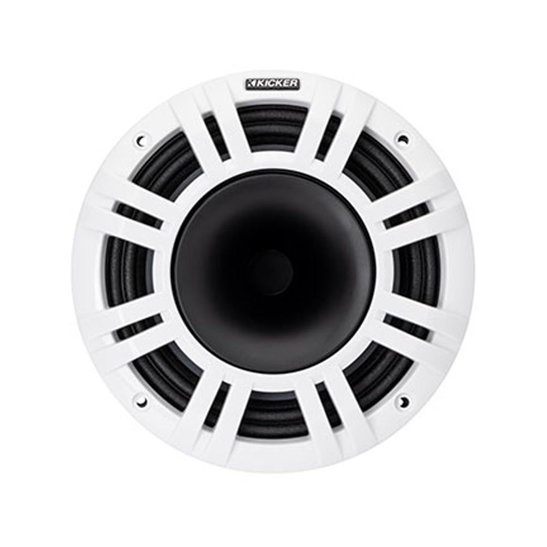 Kicker 48KMXL84 8" Coaxial Marine Speakers with White and Charcoal Grilles