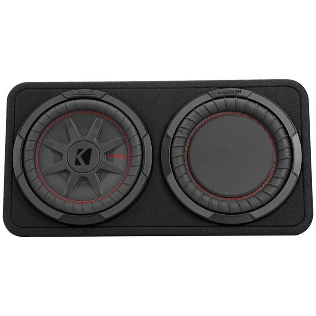 Kicker 48TCWRT102 Truck-Style 2-Ohm Sealed Enclosure with Single 10" CompRT Subwoofer and Passive Radiator