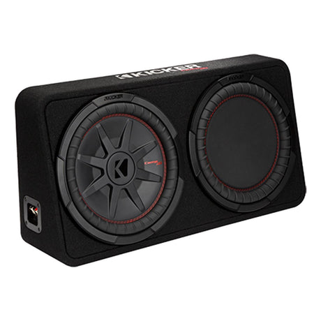 Kicker 48TCWRT122 Truck-Style 2-Ohm Sealed Enclosure with Single 12" CompRT Subwoofer and Passive Radiator