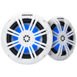 Kicker 49KM604WL 6.5" 2-Way 4-Ohm Marine Blue LED Coaxial Speakers - White