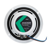 Kicker 51KM604WL 6.5" 4-Ohm Marine Coaxial Speakers with RGB LED Lighting - White