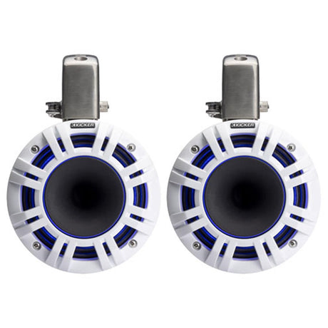 Kicker 51KMTCXL65W 6.5" Marine Wakeboard Tower Speakers with RGB Lighting - White