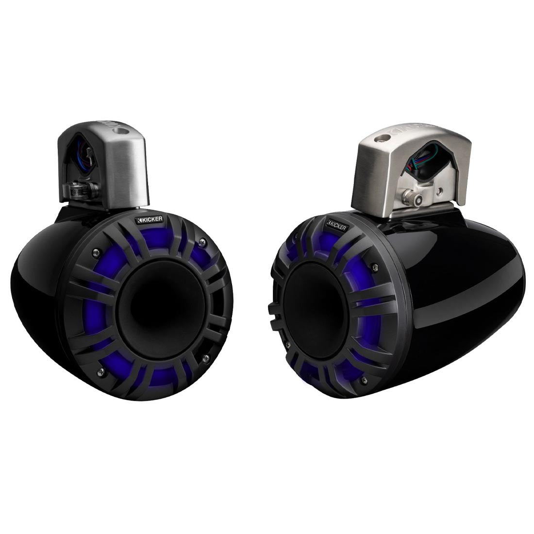 Kicker 51KMTCXL65 6.5" Marine Wakeboard Tower Speakers with RGB Lighting - Black