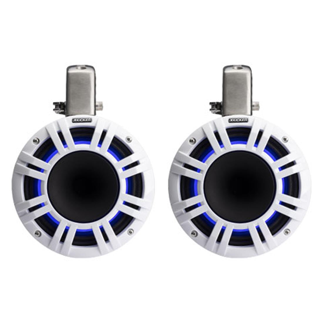 Kicker 51KMTCXL8W 8" Marine Wakeboard Tower Speakers with RGB Lighting - White