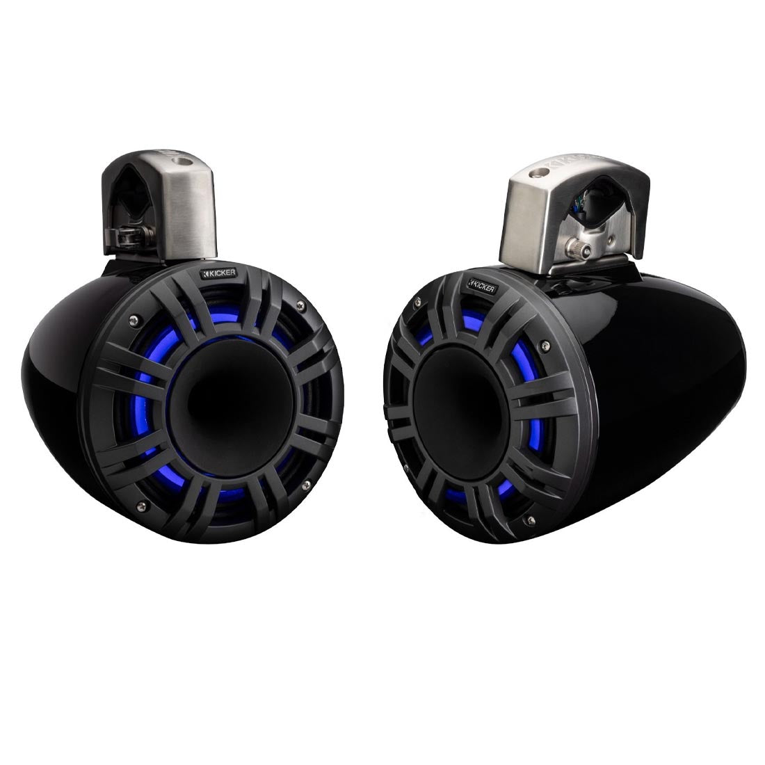 Kicker 51KMTCXL8 8" Marine Wakeboard Tower Speakers with RGB Lighting - Black