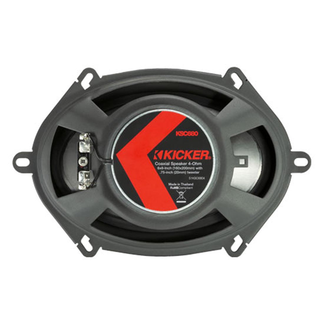 Kicker 51KSC6804 KS Series 6"x8" 2-Way Coaxial Car Speakers