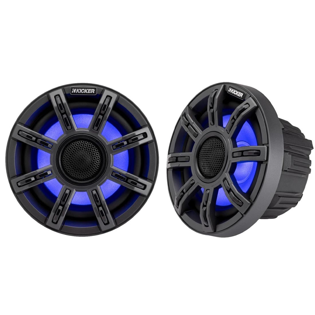 Kicker 51MSC65 6.5" Premium 4-Ohm Marine Coaxial Speakers with LED Lighting