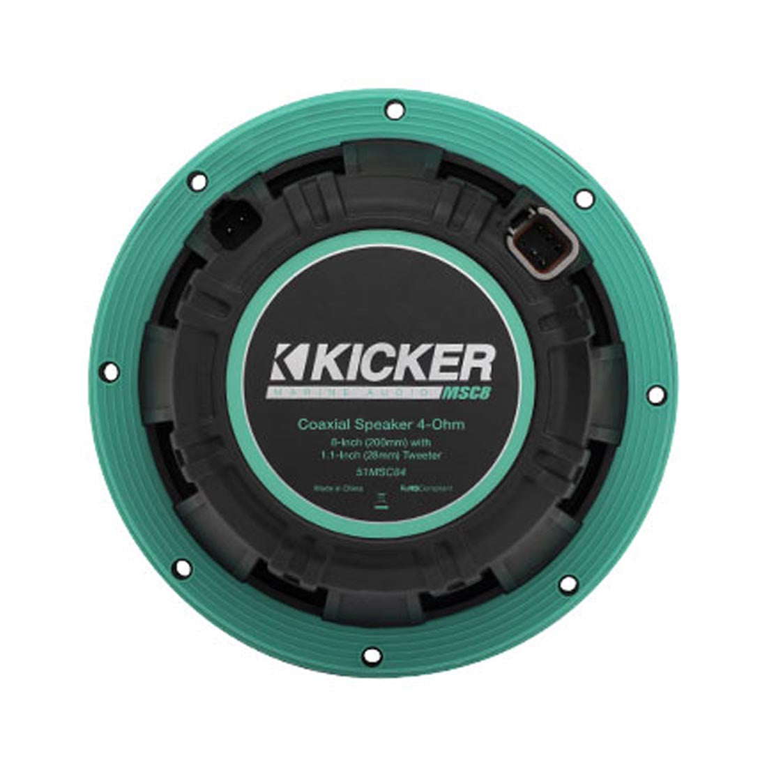 Kicker 51MSC8 8" Premium 4-Ohm Marine Coaxial Speakers with LED Lighting