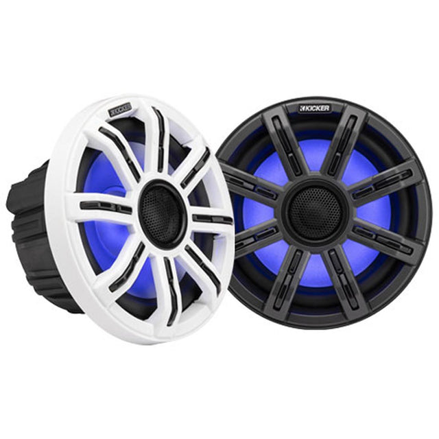 Kicker 51MSC8 8" Premium 4-Ohm Marine Coaxial Speakers with LED Lighting