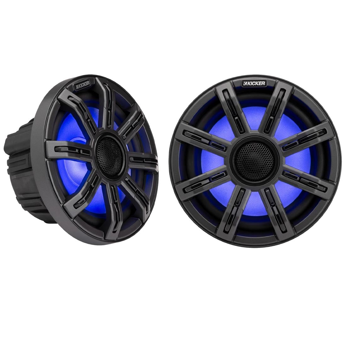 Kicker 51MSC8 8" Premium 4-Ohm Marine Coaxial Speakers with LED Lighting