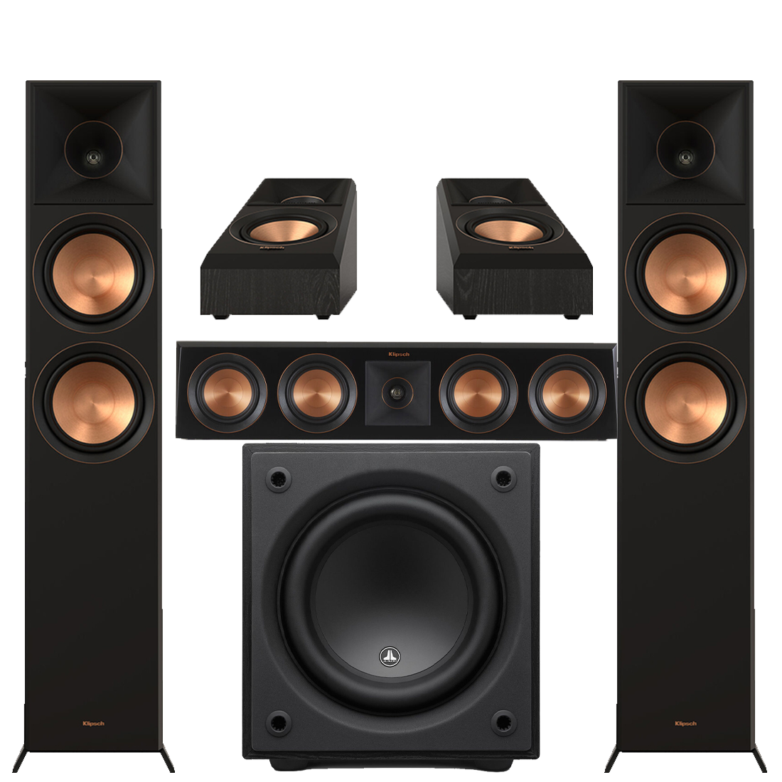 Klipsch RP-6000FBII Reference Premier MK-II 5.0 Speaker Bundle #3 | JL Home Audio D110-ASH Dominion 10"Powered Subwoofer- #96281 - Bundle