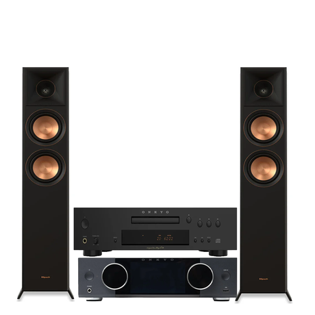 Onkyo Muse Y-50 Network Streamer Integrated Amplifier | Onkyo C30B CD Player |  Klipsch RP-6000F II Floor Standing Speakers - Pair - Bundle