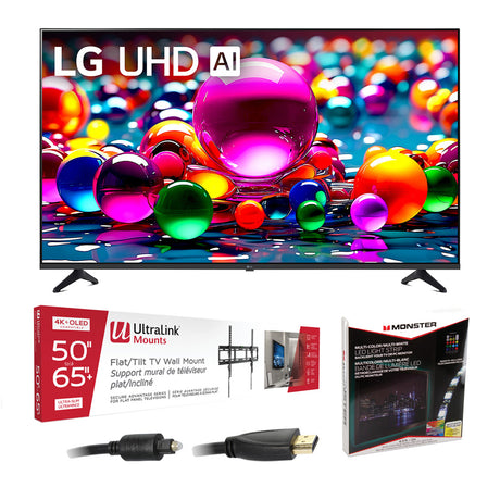 LG 43UA7700PUB 43" 4K Ultra HD LED HDR TV | Ultralink KIT3LED Home Entertainment Starter Kit Bundle