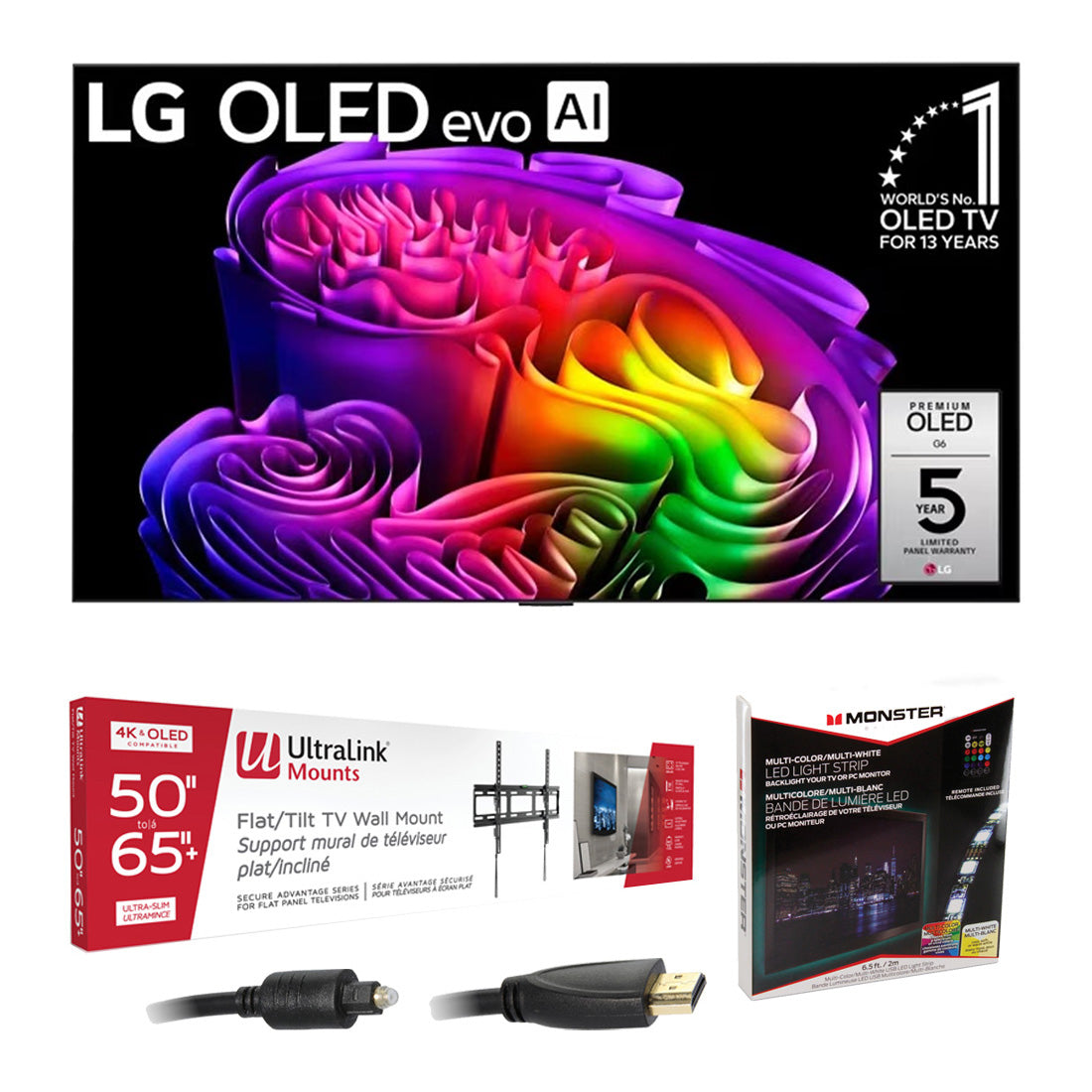 LG G6 OLED evo AI 4K Smart TV - 2026 | Ultralink KIT3LED Home Entertainment Starter Kit - Bundle