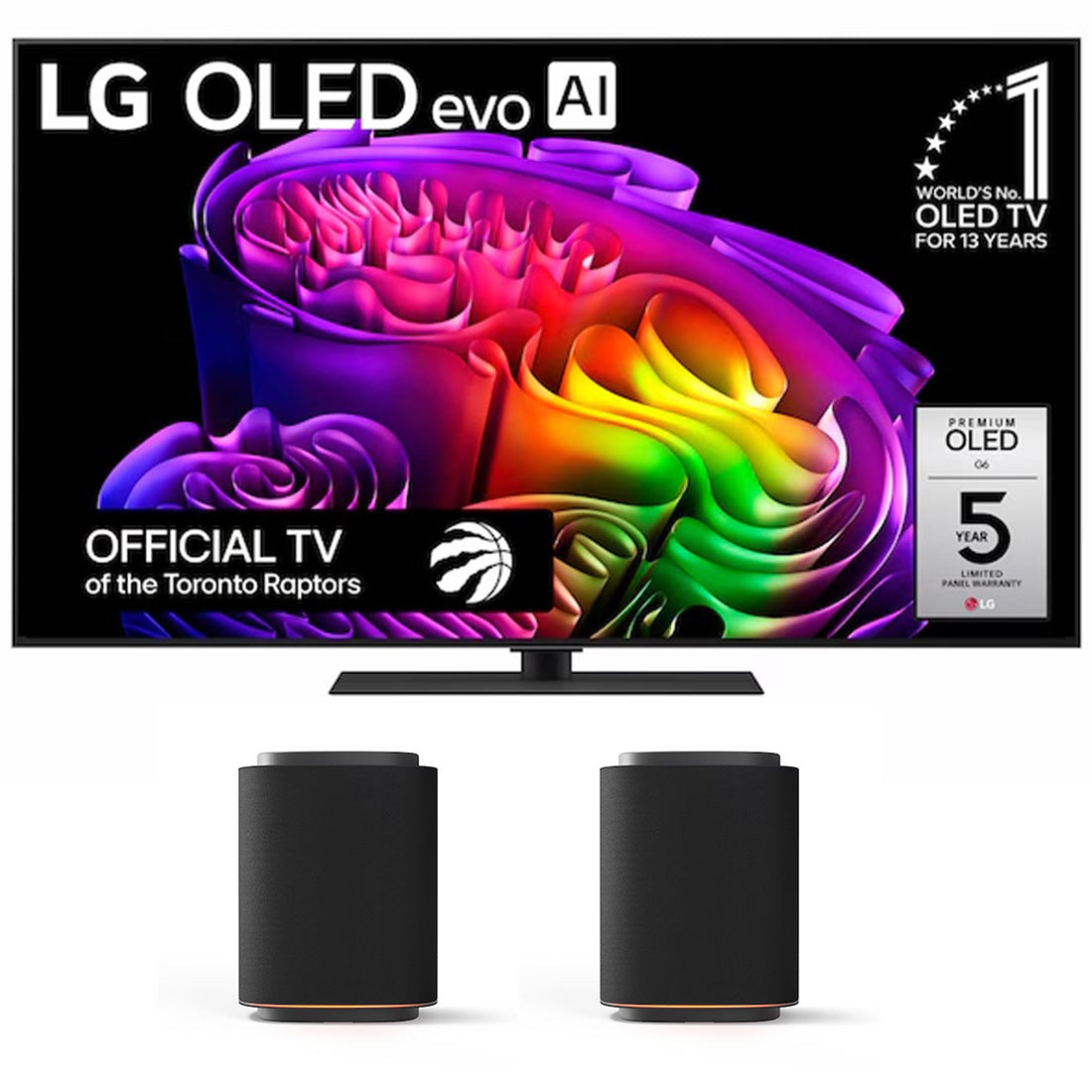 LG G6 OLED evo AI 4K Smart TV | Stereo Suite 5: M5 Sound Suite 1.1.1 Channel Dolby Atmos Wireless Speakers - 2026 Bundle