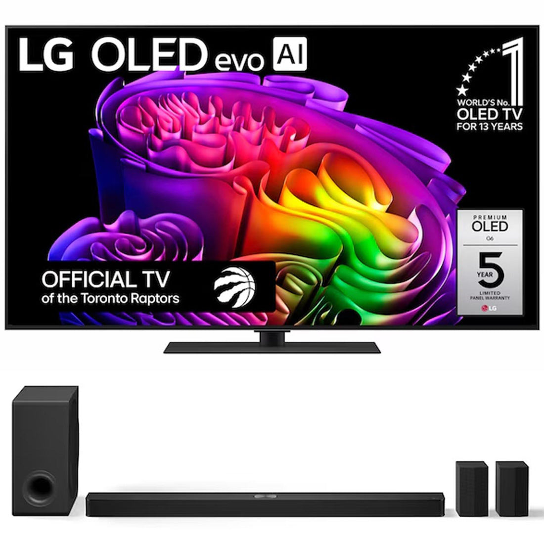 LG G6 OLED evo AI 4K Smart TV | S90TR 7.1.3 Channel Soundbar with Dolby Atmos and Rear Speakers - Bundle