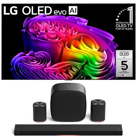 LG G6 OLED evo AI 4K Smart TV | Sound Suite: H7 Soundbar | W7 Subwoofer | M7 Speaker | M5 Speaker - Bundle