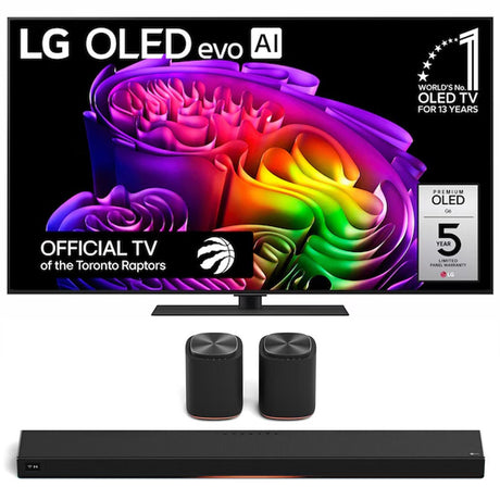 LG G6 OLED evo AI 4K Smart TV | Sound Suite Immersive Suite 5: H7 All-in-One Soundbar and M5 Wireless Speakers - 2026 Bundle