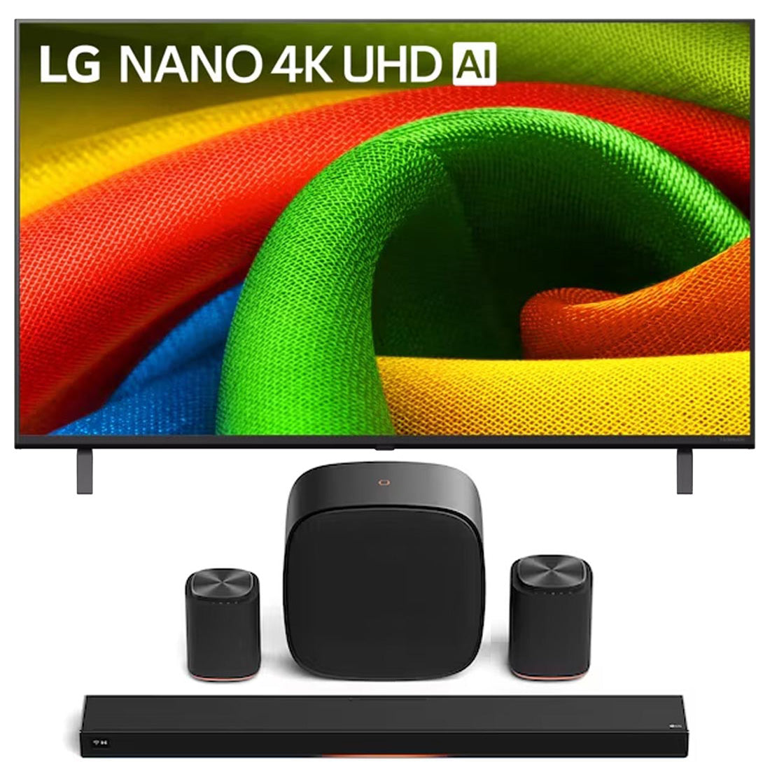 LG NU70 Nano 4K UHD AI Smart TV  | Sound Suite: H7 Soundbar | W7 Subwoofer | M7 Speaker | M5 Speaker - Bundle