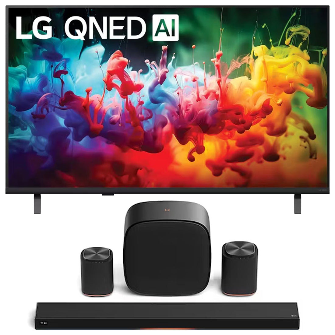 LG QNED75B QNED AI Mini LED 4K Smart TV | Sound Suite: H7 Soundbar | W7 Subwoofer | M7 Speaker | M5 Speaker - Bundle