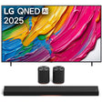 LG QNED82A QNED AI 4k Smart TV | Sound Suite Immersive Suite 5: H7 All-in-One Soundbar and M5 Wireless Speakers - Bundle