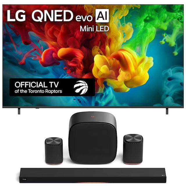 LG QNED82B evo AI Mini LED 4K Smart TV | Sound Suite: H7 Soundbar | W7 Subwoofer | M7 Speaker | M5 Speaker - Bundle