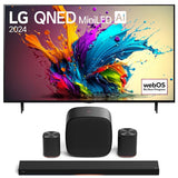 LG 65QNED90TUA 65" QNED Mini-LED AI 4K Smart TV | Sound Suite: H7 Soundbar | W7 Subwoofer | M7 Speaker | M5 Speaker - Bundle