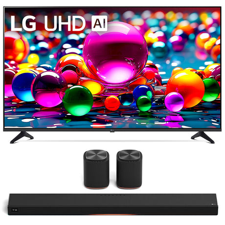 LG 55UA7700PUB 55" 4K Ultra HD LED HDR TV | Sound Suite Immersive Suite 5: H7 All-in-One Soundbar and M5 Wireless Speakers - Bundle