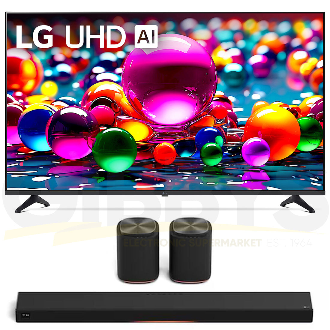 LG 55UA7700PUB 55" 4K Ultra HD LED HDR TV | Immersive Suite 7: H7 Sound Suite Soundbar | M7 2.1.1 Channel Dolby Atmos Wireless Speakers - Bundle