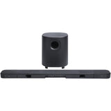 Back side of JBL Bar 1000 sound bar with 10" wireless subwoofer