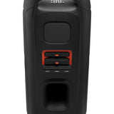 Black JBL PartyBox 720 speaker showing battery port