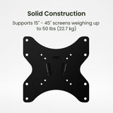 Kanto LT100 Low-Profile Tilting TV Wall Mount with 15"-45" Compatibility - Black