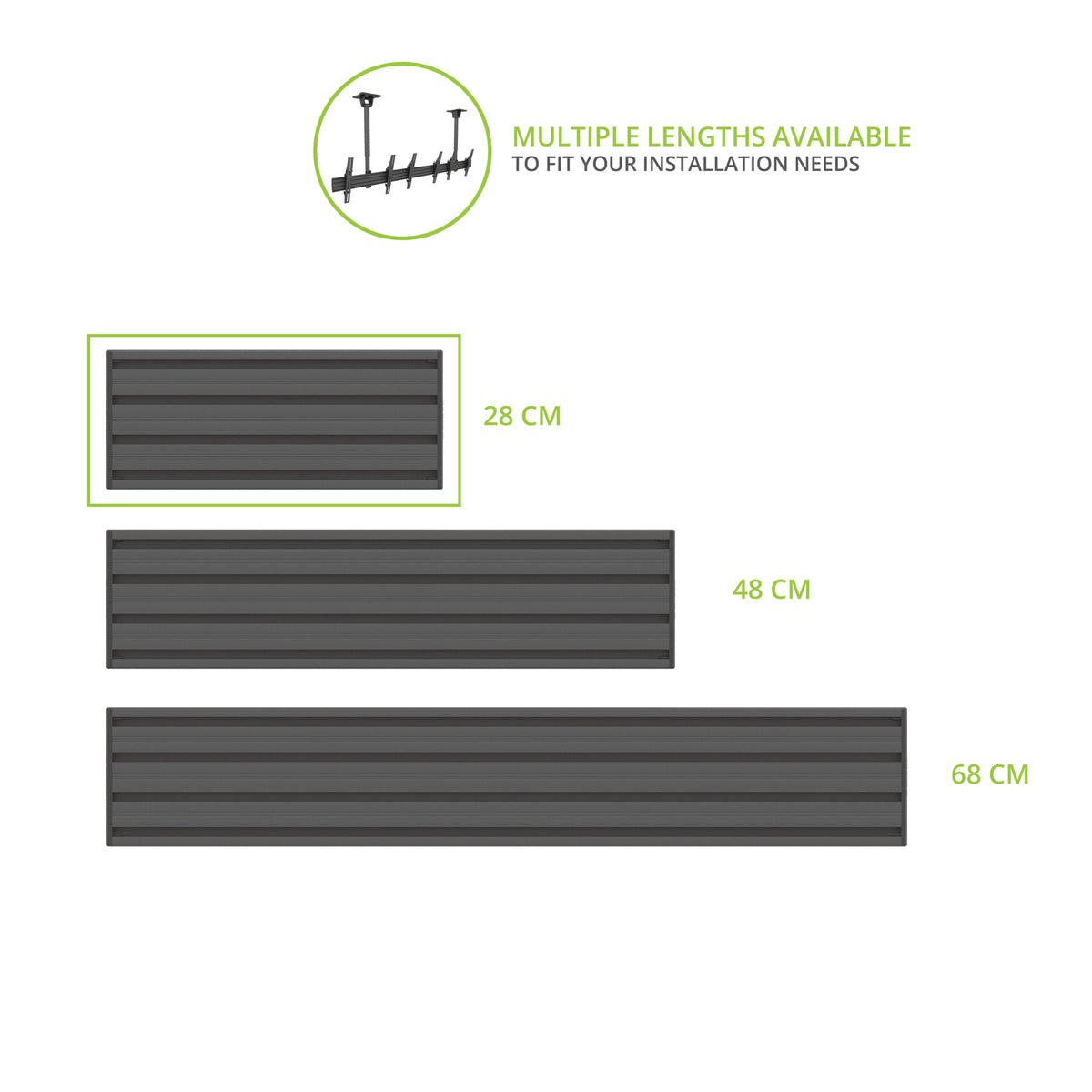 Kanto MB-E28 Menu Board Extrusion for MBC & MBW 28 cm - Black