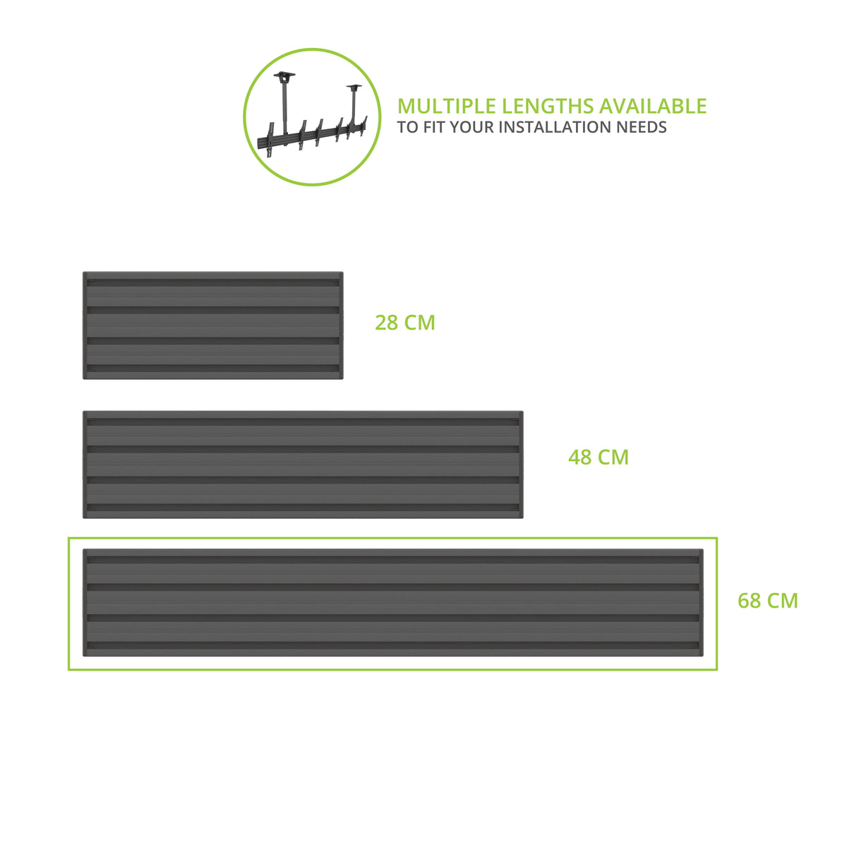 Kanto MB-E68 Menu Board Extrusion for MBC & MBW Mounts - Black