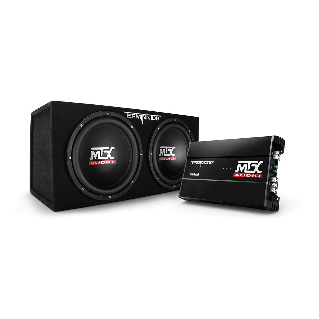 MTX Audio TNP212D2 Dual 12" 400-Watt RMS Sealed Enclosure and Mono Block Amplifier - Each