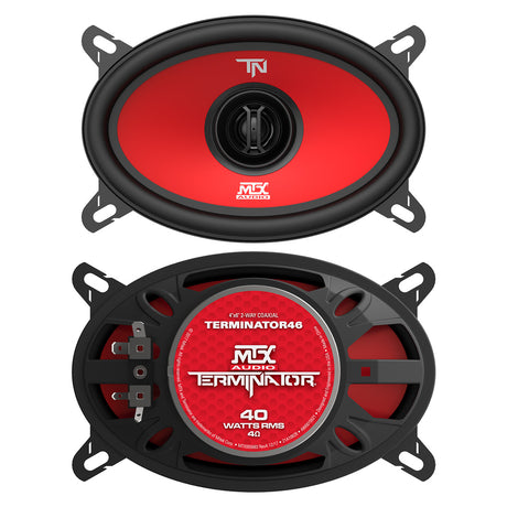 MTX Audio TERMINATOR 46 4x6" 2-Way 40-Watt RMS 4 Ohm Coaxial Speakers - Pair