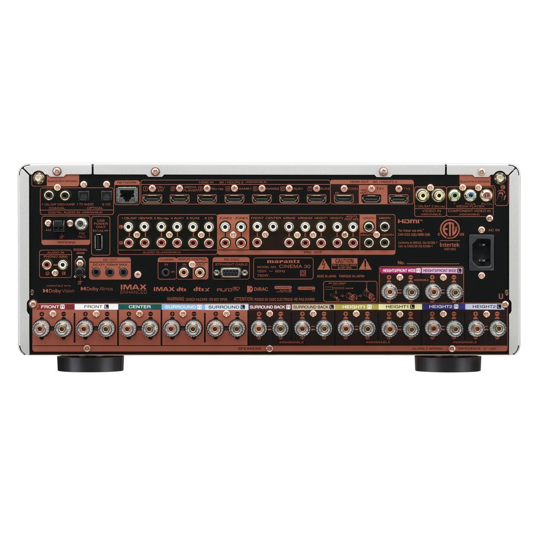 Marantz Cinema 30 A/V Surround Receiver rear I/O panel