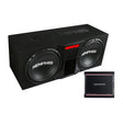 Memphis Audio SRXE12DP Dual 12" Ported Bass Package with SRX600.1V Amplifier