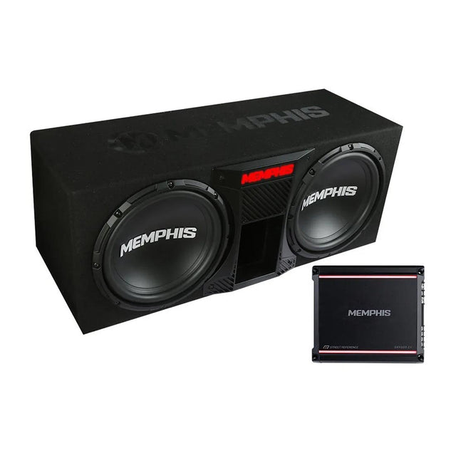Memphis Audio SRXE12DP Dual 12" Ported Bass Package with SRX600.1V Amplifier