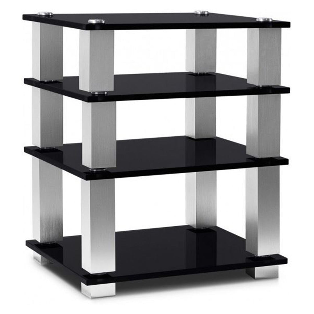 NorStone NORSQUABBKP Square HIFI 4 shelf premium hi gloss black temper - Gibbys