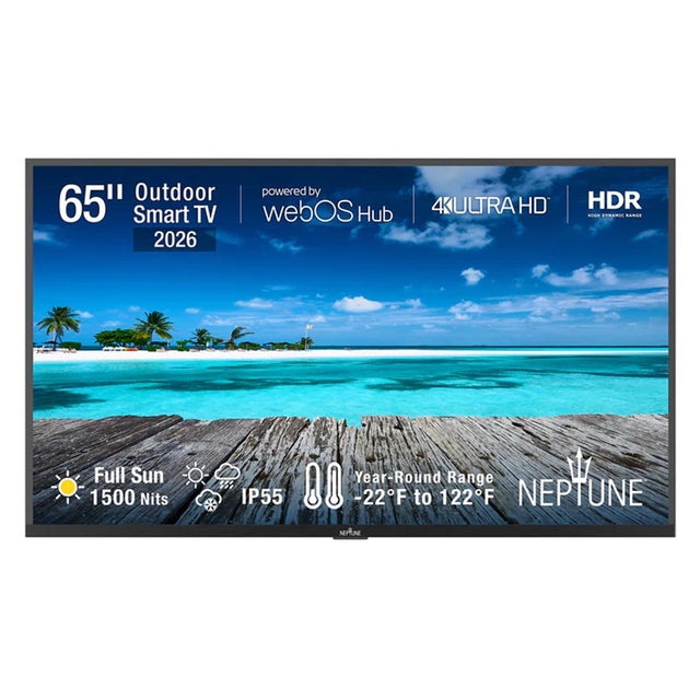 Neptune ODTV6504 65" 4K Full Sun Outdoor Smart TV with Included Tilting Wall Mount