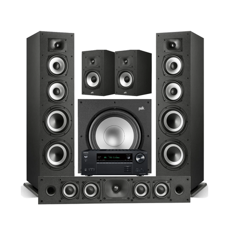 Onkyo TX-NR6100 7.2 Channel THX Certified Network A/V Receiver | Polk Audio Monitor XT70 Floor standing Speakers | Monitor XT35 High Res Loudspeaker |  Monitor XT20 High Res Loudspeaker | Monitor XT12 12” Powered Subwoofer - Bundle