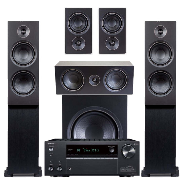 Onkyo TX-NR6100 7.2 Ch A/V Receiver | PSB Alpha Bookshelf Speaker Bundle – Black Ash #3