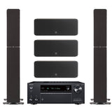 Onkyo TX-NR797 9.2-Ch SMART A/V Receiver | DM60 Bipolar Floor Standing Speakers with 8" Powered Subwoofer | DM10 Center Ch Speaker – Black -Bundle