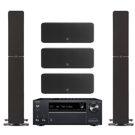 Onkyo TX-NR797 9.2-Ch SMART A/V Receiver | DM60 Bipolar Floor Standing Speakers with 8" Powered Subwoofer | DM10 Center Ch Speaker – Black -Bundle