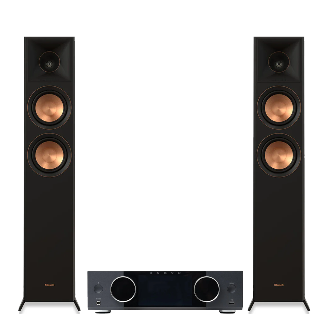 Onkyo Muse Y-50 Network Streamer Integrated Amplifier | Klipsch RP-5000F II Floor Standing Speakers - Bundle