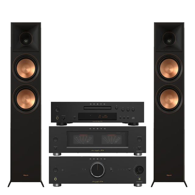 Onkyo Icon M80B Power Amplifier | Onkyo P80B Preamplifier | Klipsch RP-6000F II Floor Standing Speakers - Pair - Bundle