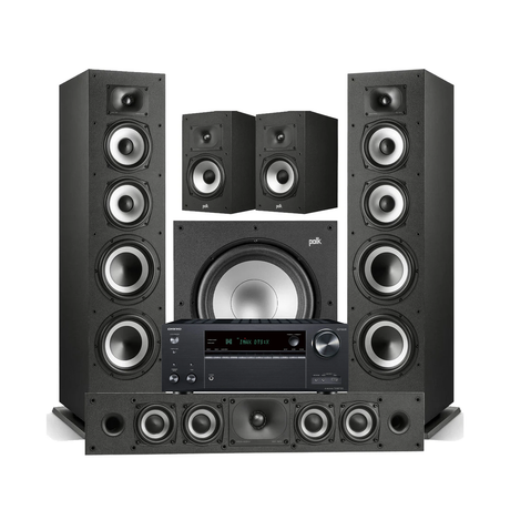 Onkyo TX-NR7100 9.2 Channel THX Certified Network A/V Receiver | Polk Audio Monitor XT70 Floor standing Speakers | Monitor XT35 High Res Loudspeaker |  Monitor XT20 High Res Loudspeaker | Monitor XT12 12” Powered Subwoofer - Bundle