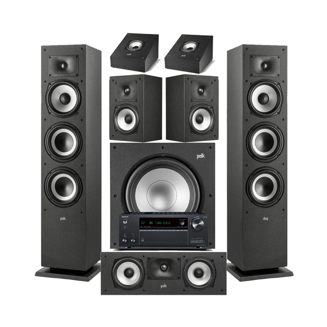 Onkyo TX-NR7100 9.2 Channel THX Certified Network A/V Receiver | Polk Audio XT60 Floor Standing Speakers - Pair| Monitor XT30 Center Channel | XT15 Bookshelf Speakers | XT90 Height Speaker | XT12 12” Powered Subwoofer - Bundle